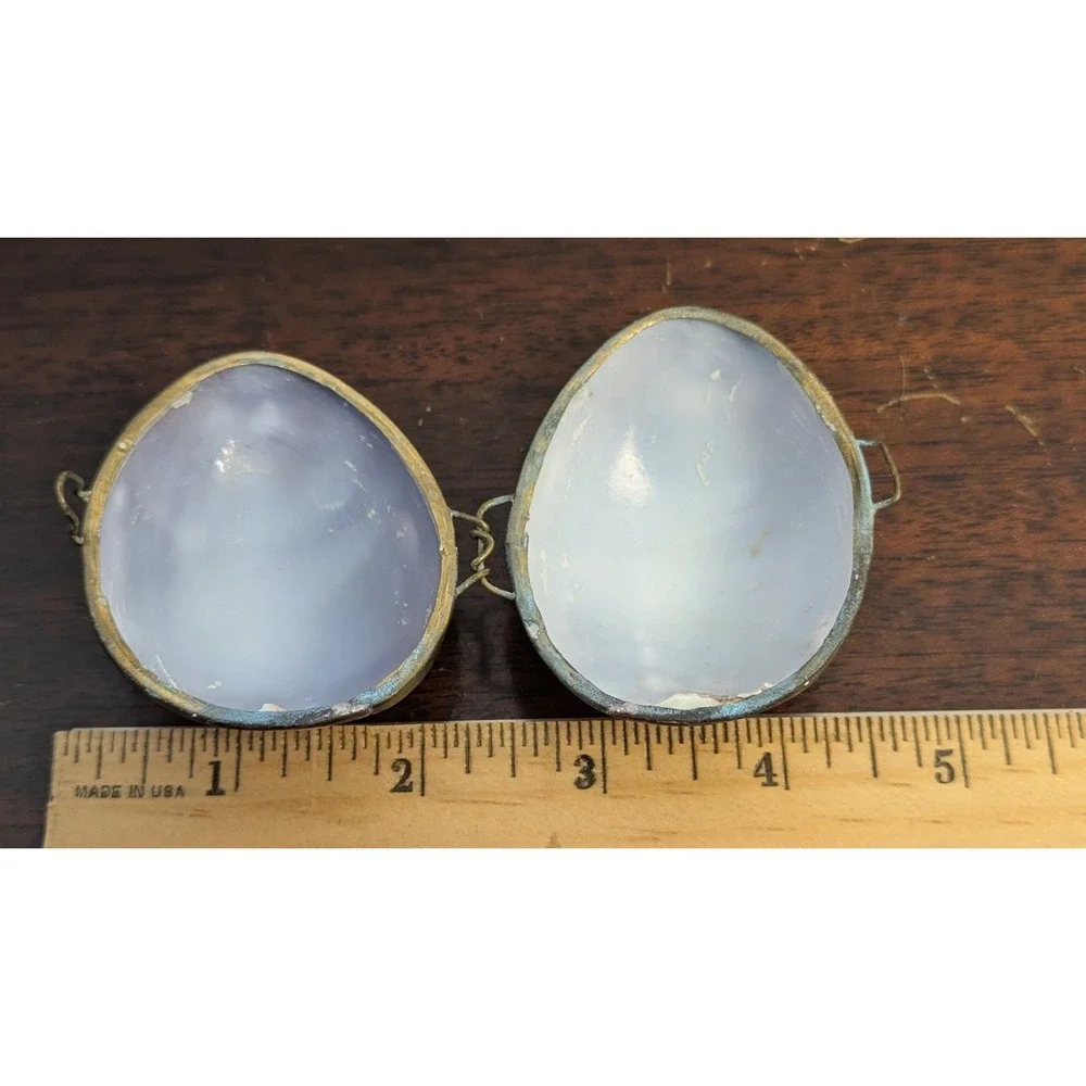 Vintage Trinket Box Lot of‎ 4 Brass Pewter Duck Shell Apple Vanity Decor